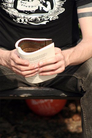 Reading on a Bench